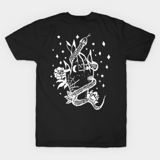 Witchy Snake Hand Goth Punk Alternative Art T-Shirt